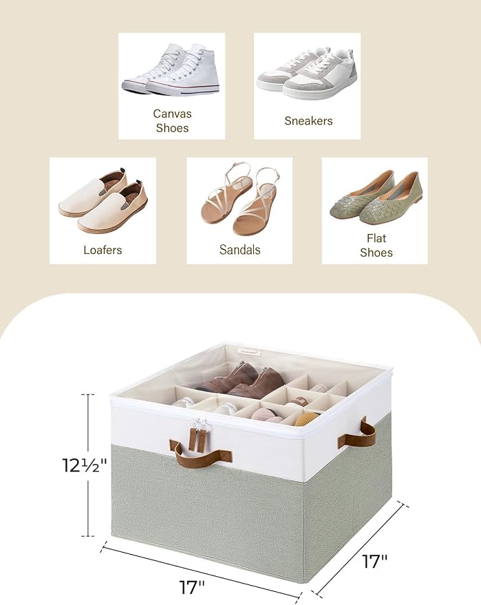 StorageWorks Shoe Organizer for Closet, Fits up to 16 Pairs, Shoe Cubby Storage - Image 3