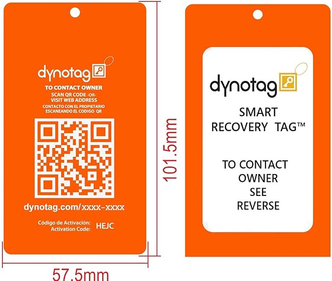 Dynotag® Web Enabled Smart Aluminum Convertible Luggage ID Tag + Braided Steel - Image 4