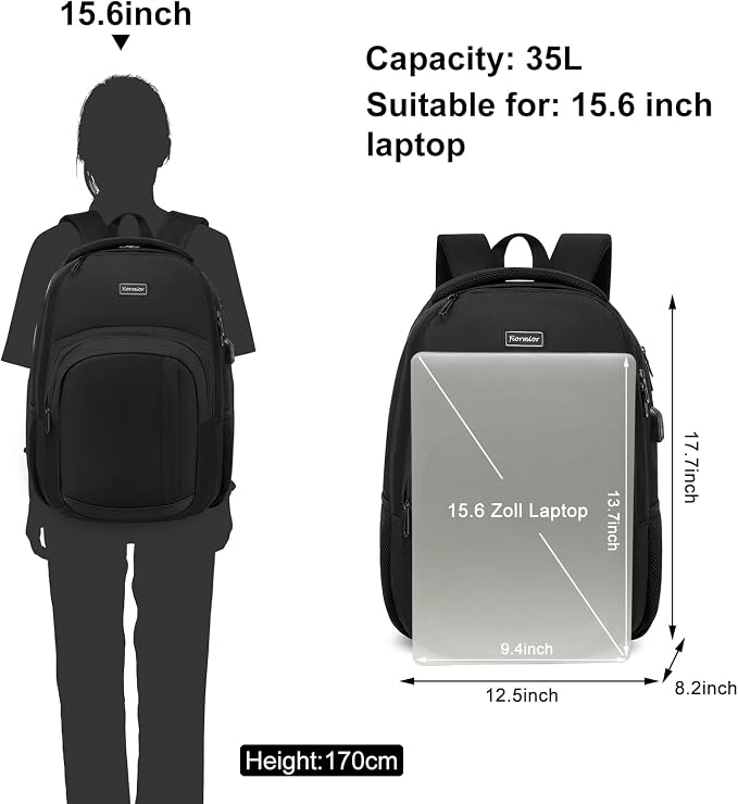 School Backpack for Teen Boys, 15.6 Inch Anti Theft Laptop Bookbag - Image 5