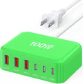 USB C Fast Charger, 100W GaN 6 Port Type C Charging Station Hub Block Cube by BREEKET