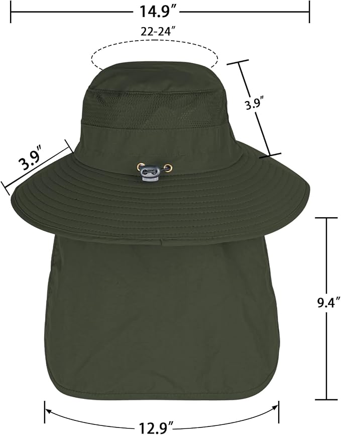 Sun Hats for Men Women Fishing Hat UPF 50+ Breathable Wide Brim Bucket Hats - Image 6