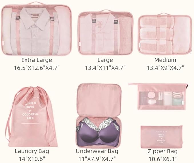9 Set Packing Cubes for Suitcases, Aydicon Travel Luggage Packing Organizers - Image 5