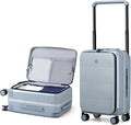 Hanke Top Opening Carry On Luggage, 20 Inch Zipperless Aluminum Frame Wide by Hanke