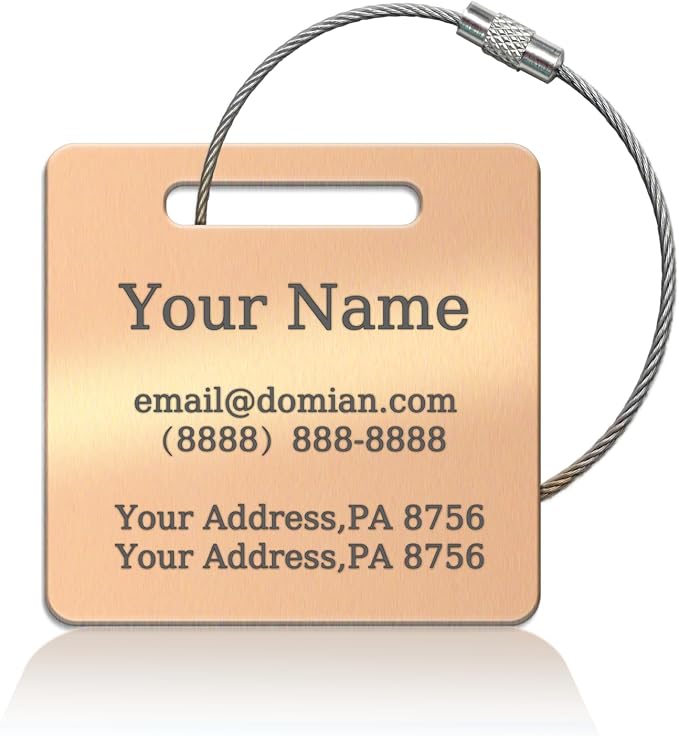 （2-Pack） Stainless Steel Custom Luggage Tags by Unknown
