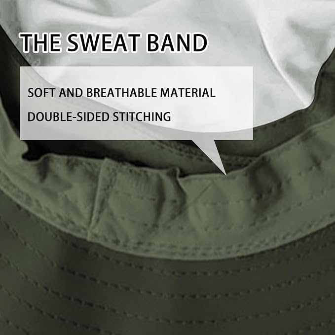 Sun Hats for Men Women Fishing Hat UPF 50+ Breathable Wide Brim Bucket Hats - Image 4