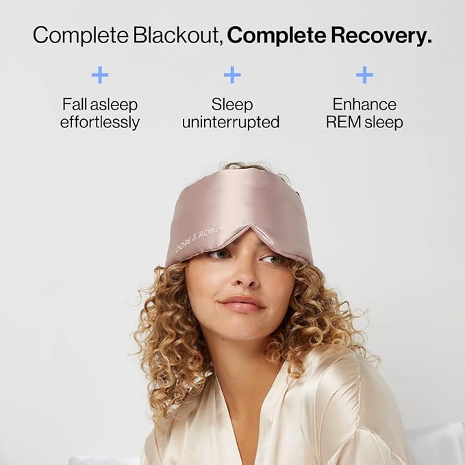 Dore & Rose Deep Sleep Mask Light Blocking, 23 Momme Mulberry Silk Eye Mask - Image 4
