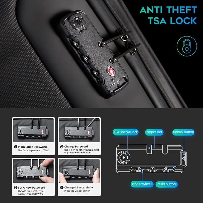 BANGE Men's Anti-Theft Backpack, Waterproof Fashion Travel Backpacks, High Tech - Image 4