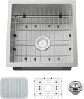 Small Kitchen Sink, 18x18 In Bar Sink Stainless Steel Undermount Small Kitchen by FAUENPEEY