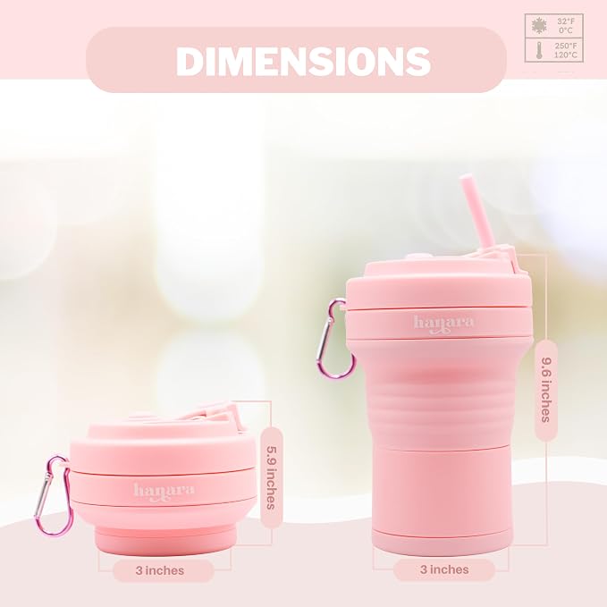 Collapsible Cup with Reusable Straw – 18 Oz, Portable Travel Mug, Leak-Proof - Image 4