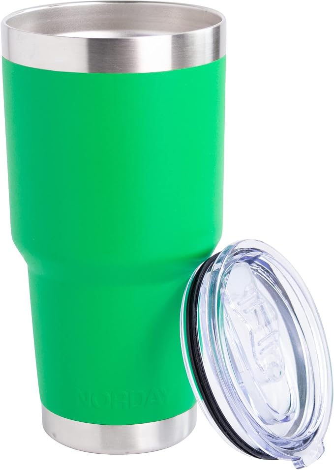 NORDAY | Tumbler with Lid - 30oz - Green Insulated Tumbler - Stainless Steel by Norday
