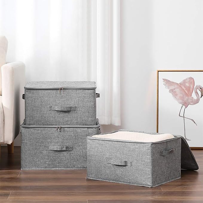 ANMINY Storage Bins with Zipper Lids 51.9 Qt Lidded Fabric Storage Boxes - Image 5