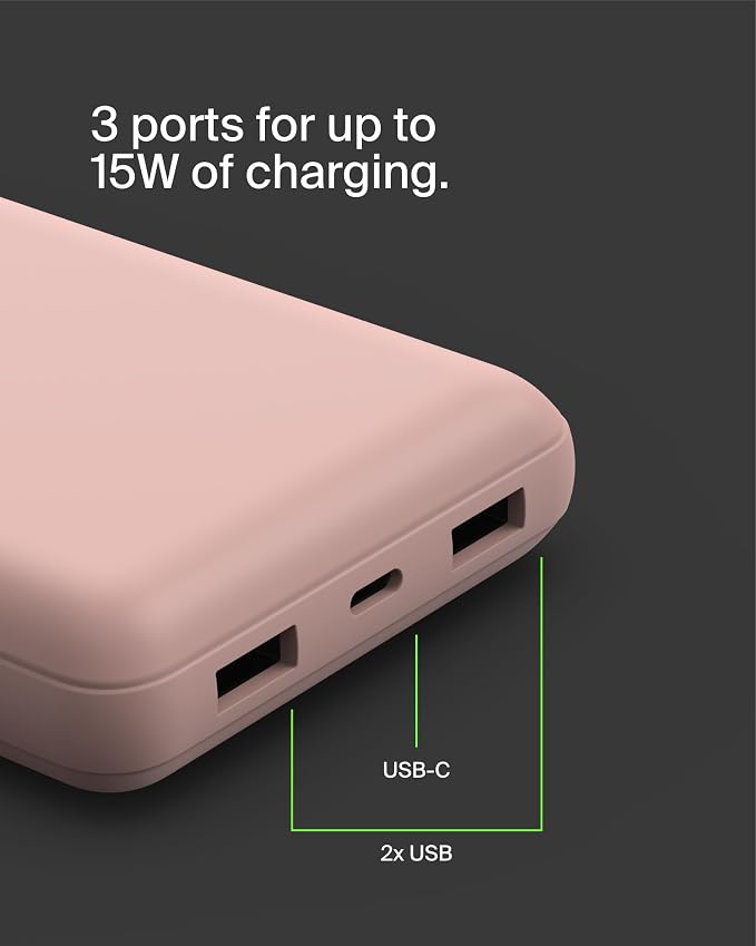 Belkin Portable Charger, USB C Power Bank 20000 mAh w/ 1xUSB-C Port & 2xUSB-A - Image 10