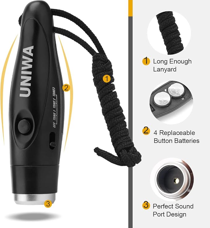 UNIWA Electronic Whistle, 4 Pack Handheld Electronic Whistles Electric Whistle - Image 6