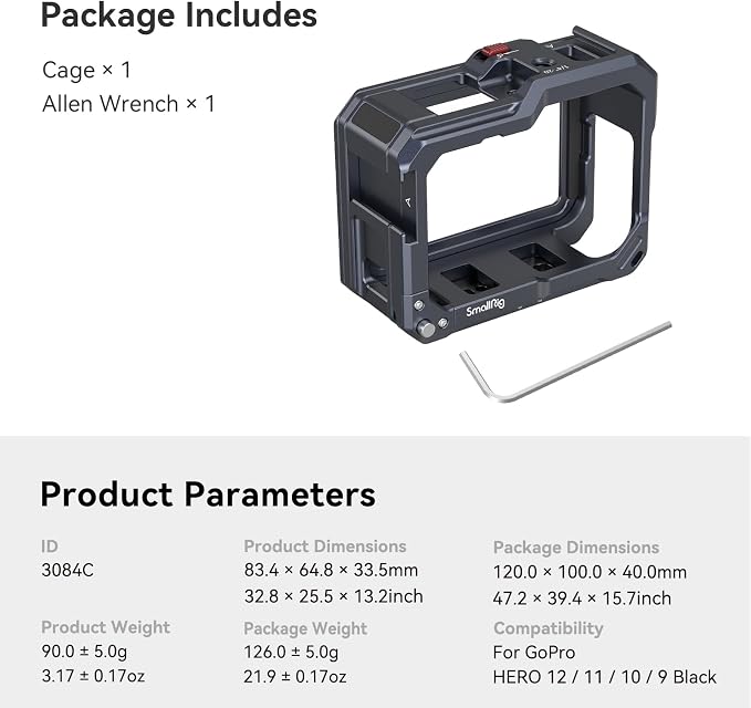 SMALLRIG Hero13 / Hero12 / Hero11 / Hero 10 / Hero 9 Black Cage - Image 7