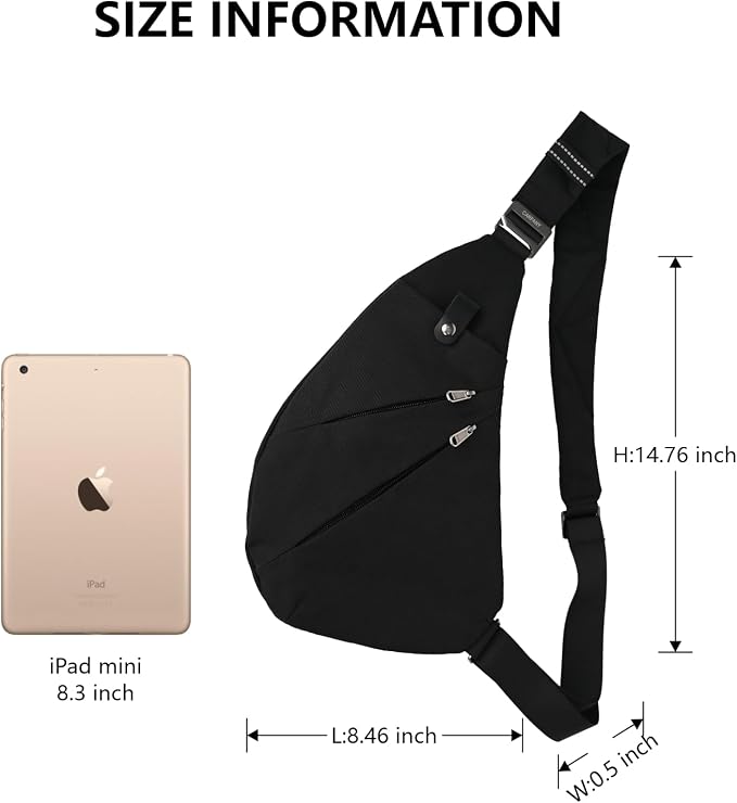 Light And Slim Crossbody Sling Bag Unisex Water Resistant Anti-Theft Shoulder - Image 2