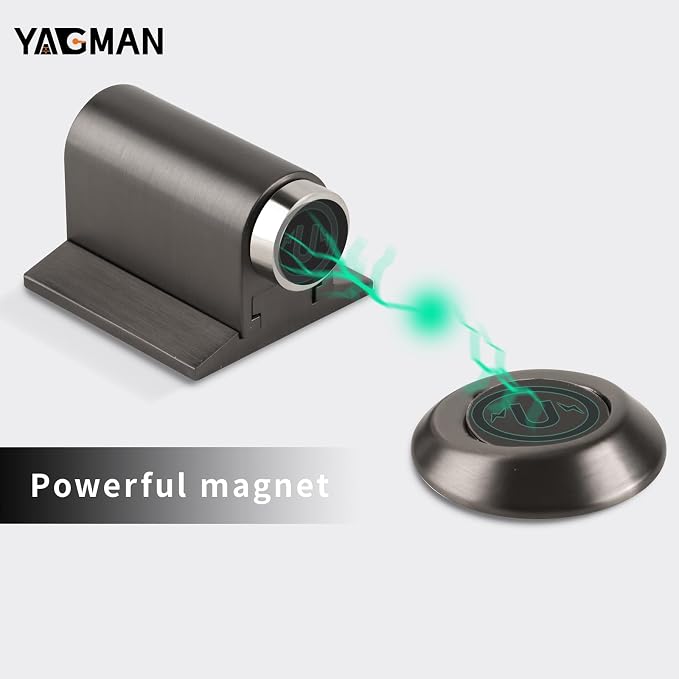 3 Pack Magnetic Door Stoppers Retractable Bottom of Door Holder No Drilling - Image 3