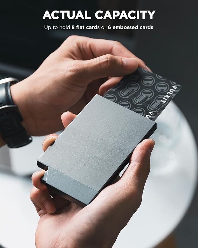 VULKIT Pop up Card Holder Minimalist Credit Card Holder RFID Blocking Slim - Image 2