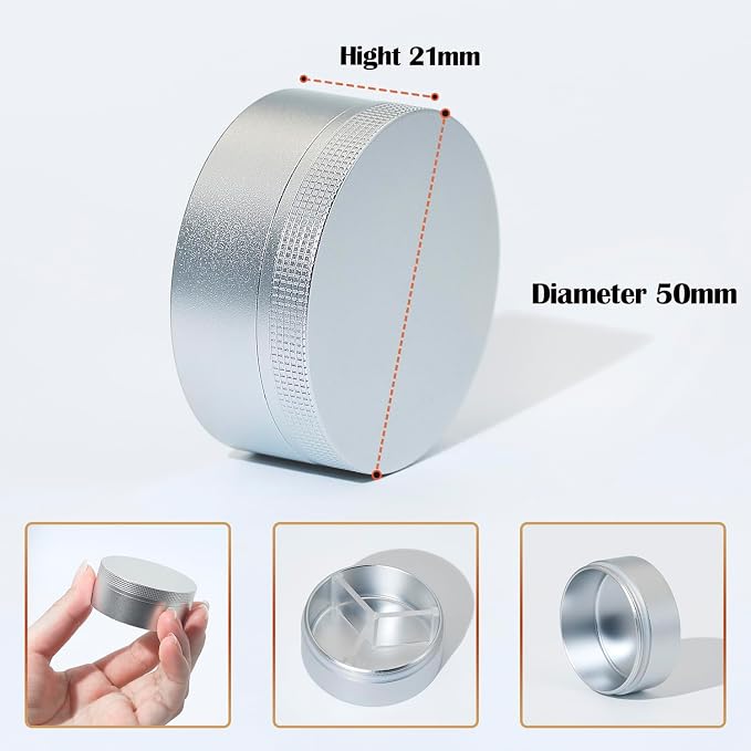 Small Pill Case 3 Compartments, Metal Round Portable Pill Box, Waterproof - Image 2