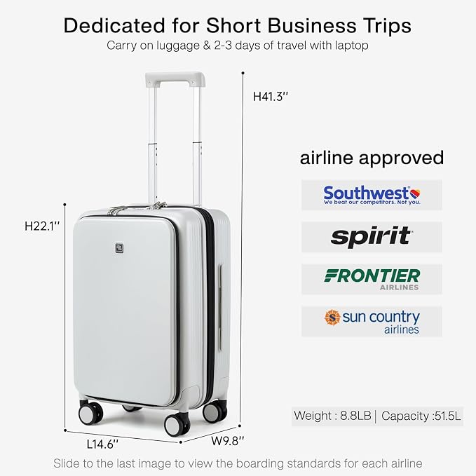 Hanke Grace Expandable Carry On Luggage - Image 4