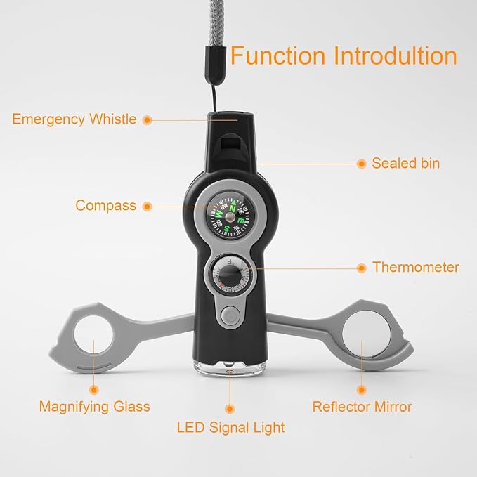 Emergency Survival Function Whistle, Outdoor Multifunctional Tool Safety Whistle - Image 5