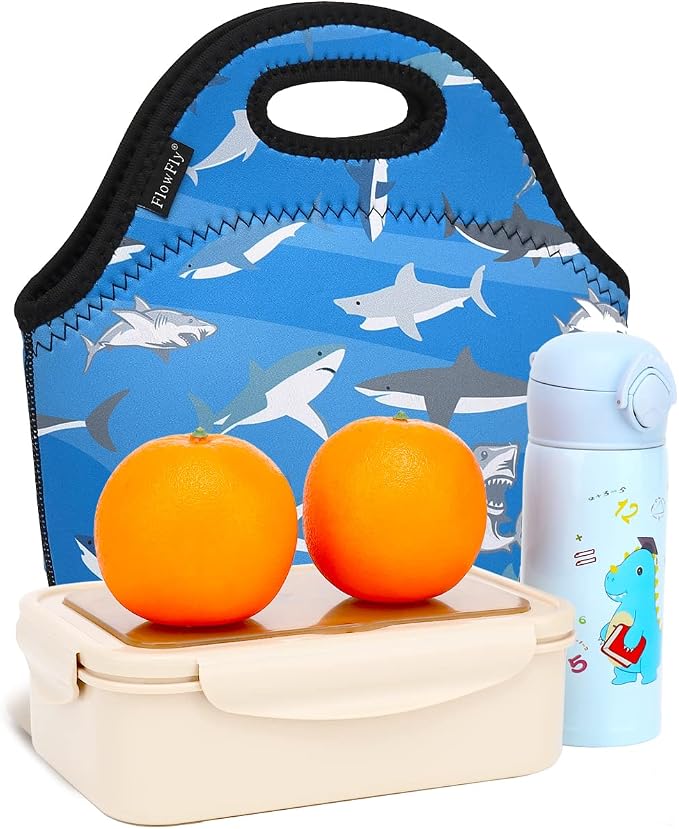 FlowFly Neoprene Kids Lunch box Insulated Soft Bag Mini Cooler Thermal Meal - Image 8