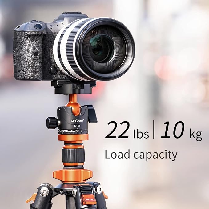 K&F Concept 63" Carbon Fiber Camera Tripods, D254C1+BH-28L Compact Tripod - Image 9