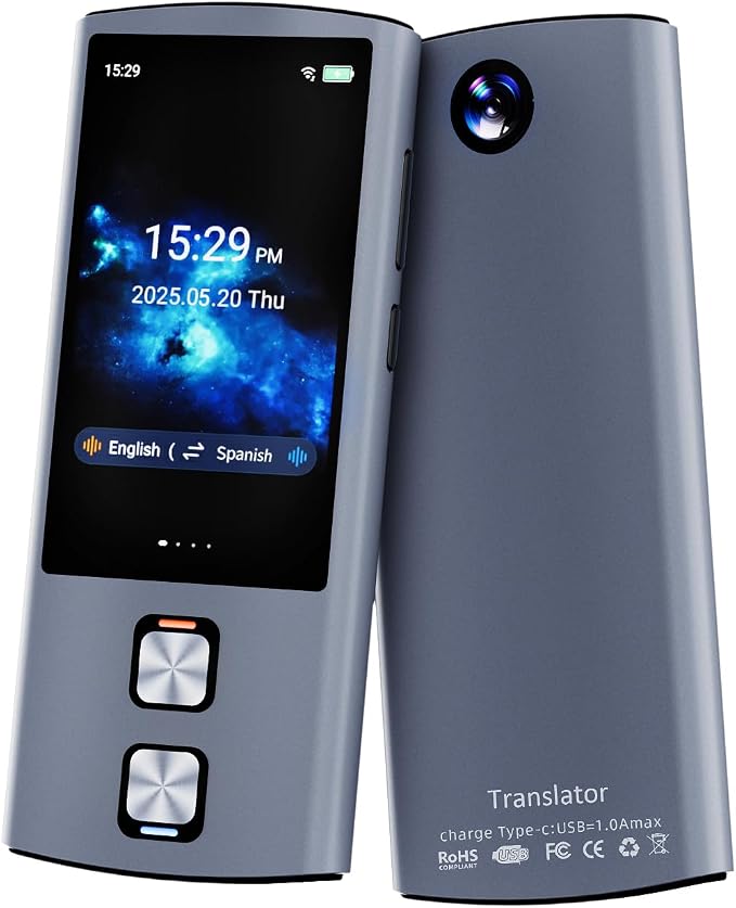 Language Translator Device, 159 Languages, 2025 AI Pocket Offline Instant Voice by Unknown
