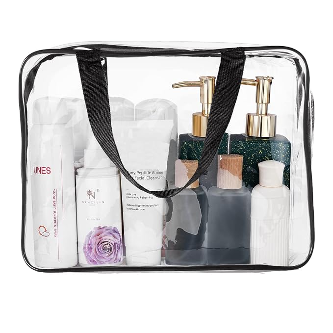 2Pcs Crystal Clear PVC Travel Toiletry Bag Kit - Image 5