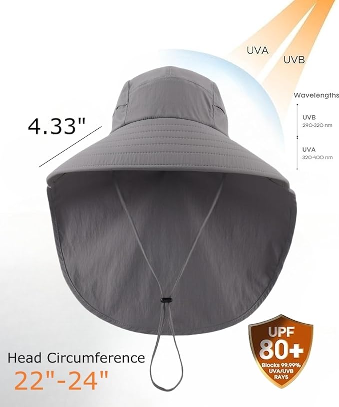Home Prefer UPF 80+ Sun Hat for Men Women Wide Brim Sun Hat - Image 2