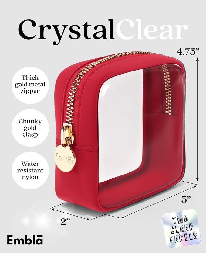 Clear Makeup Bag Zipper Pouch, Transparent Cosmetic Case Organizer, TSA - Image 2