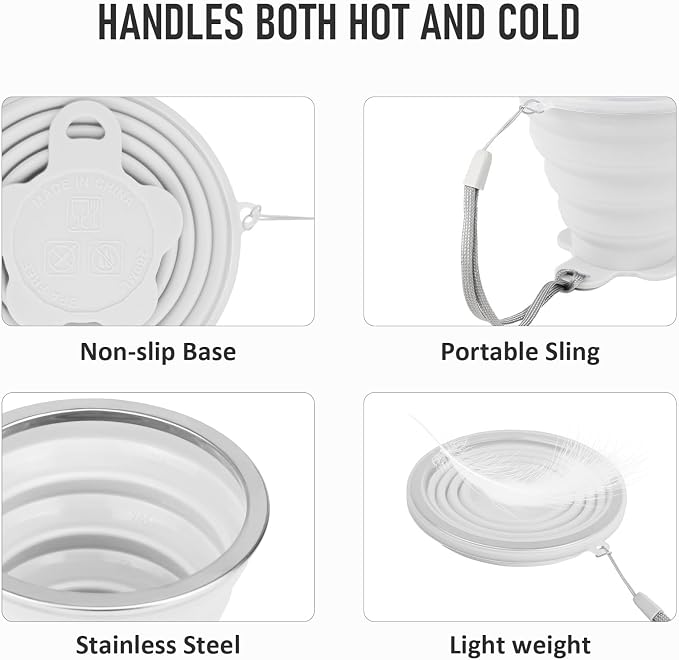JBER Silicone Collapsible Travel Cup, 4 Pack Silicone Folding Camping Cup - Image 5