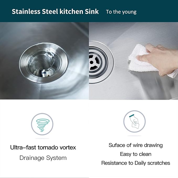 TORVA 30-Inch Undermount Kitchen Sink, Premium 304 Stainless Steel Bar Sink - Image 5