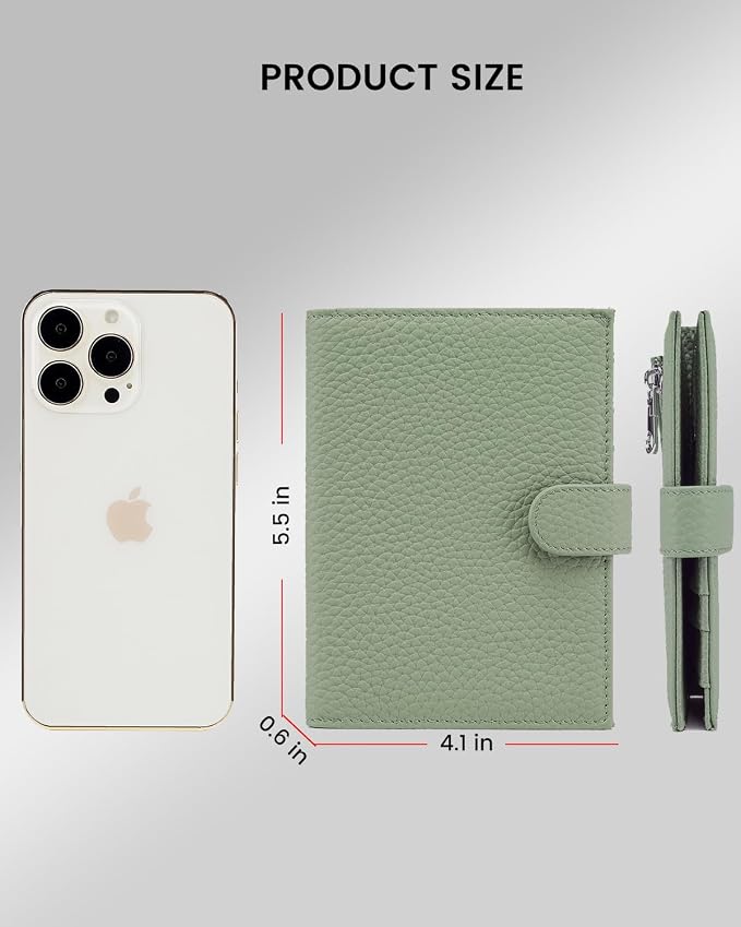 RFID Slim Passport Holder for Women, Compact Leather Passport Wallet - Image 5