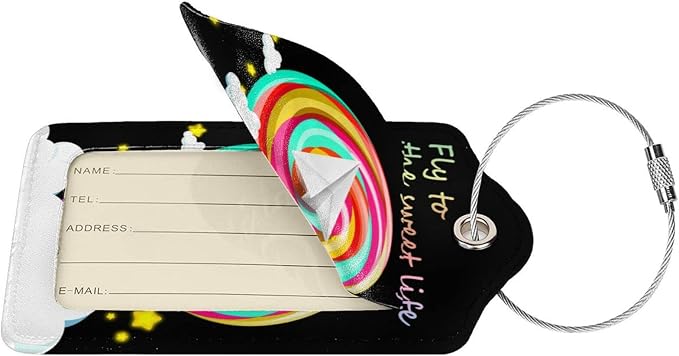 2 Pack Luggage Tag for Suitcase, Cute Unique Leather Suitcase Tags Identifiers - Image 4