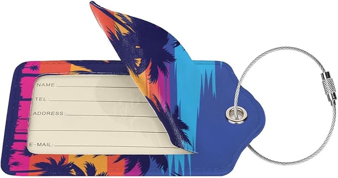 Coconut Trees at Sunset Luggage Tag - Image 2
