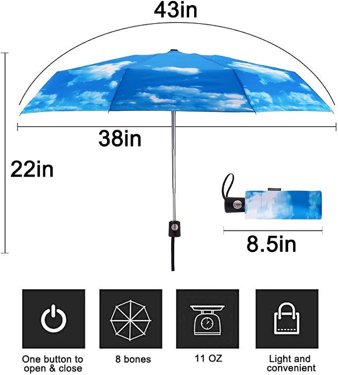Goothdurs Automatic Mini Travel Windproof Umbrella Compact Auto Open/Close - Image 2