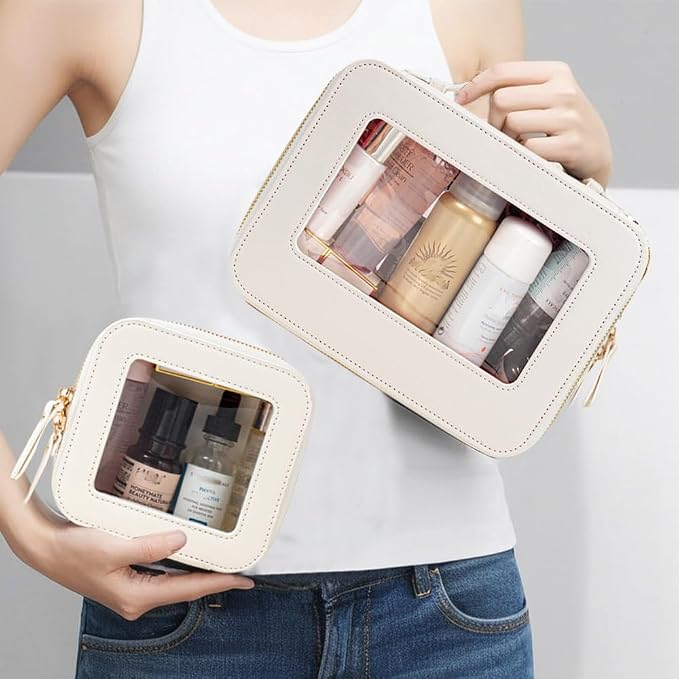Clear Makeup Bag Small, TSA Approved Portable Toiletry Bag - Image 2