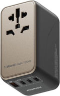 MOMAX Universal Travel Adapter, 120W GaN Fast International Power Adapter by MOMAX
