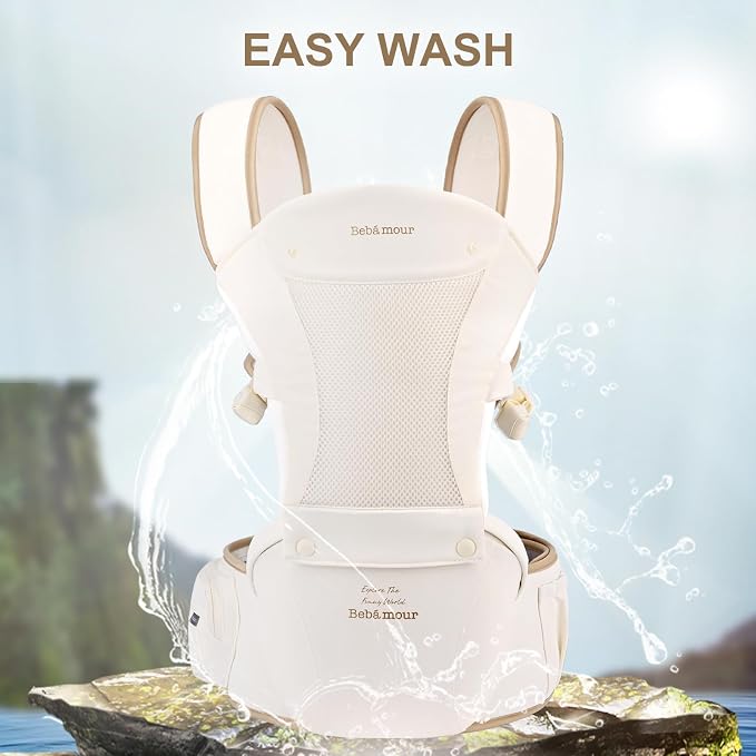 Bebamour Baby Carrier with Hip Seat, All-Position Breathable Mesh Hip Seat & - Image 6