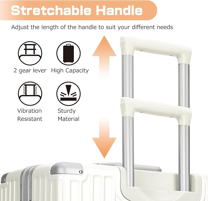 AnyZip Luggage Sets 2 Piece Aluminum Frame Carry On and Checked Suitcase PC ABS - Image 8
