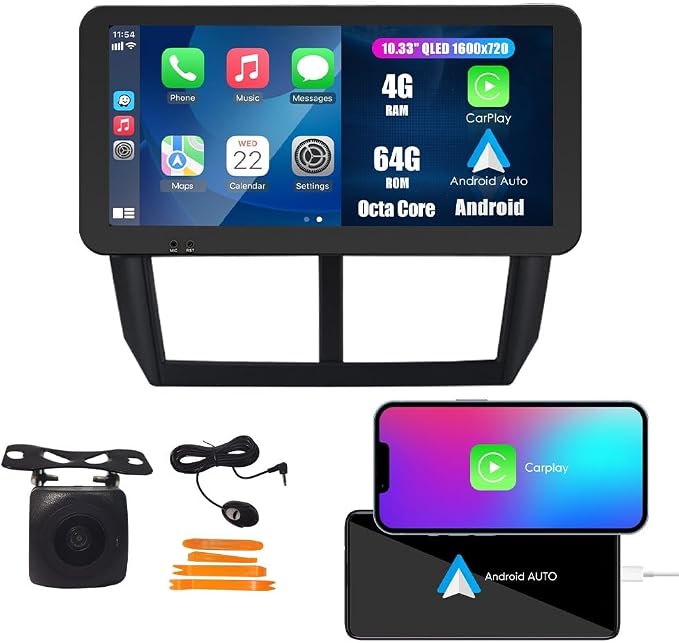 Kunfine CarPlay Android Auto Navigation Stereo GPS Radio Reverse Camera Display by KUNFINE