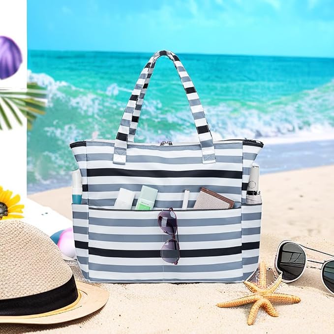 LEDAOU Beach Bag Waterproof Sandproof Women Tote Bag Pool Bag - Image 5