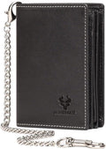 Holder for AirTag Men's Wallet Genuine Leather Purse RFID Blocking Bifold by NIAIULEATHER
