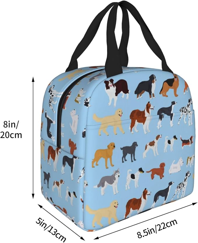 Cute Dog Lunch Box Puppy Lunch Bag Insulated Reusable Lunch Tote Bag Cooler - Image 6