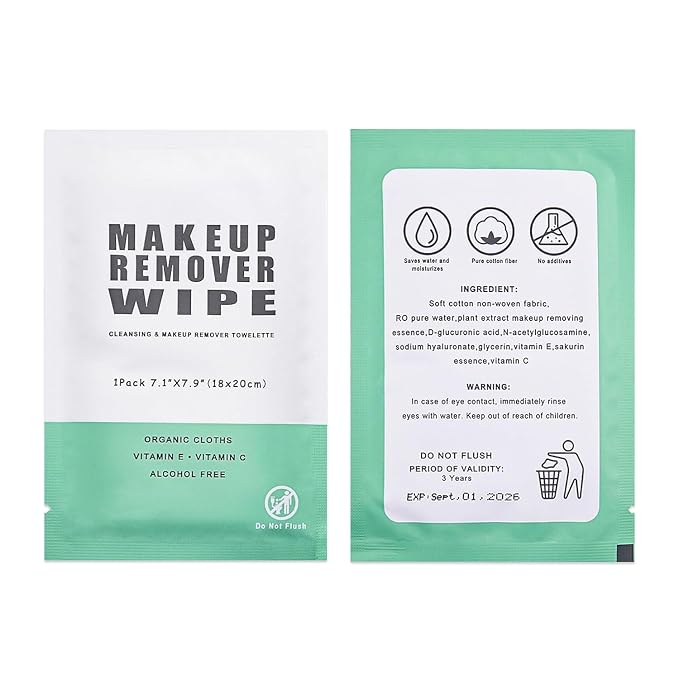 50 Individually Wrapped Makeup Remover Wipes - Image 7