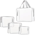 4Pcs Crystal Clear PVC Travel Toiletry Bag Kit by ROYBENS