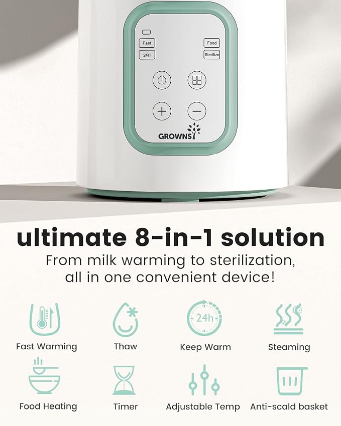 GROWNSY Baby Bottle Warmer, 8-in-1 Fast Baby Milk Warmer - Image 3