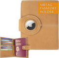 GARZINI Passport Holder with AirTag, Passport Wallet with RFID, Travel by GARZINI