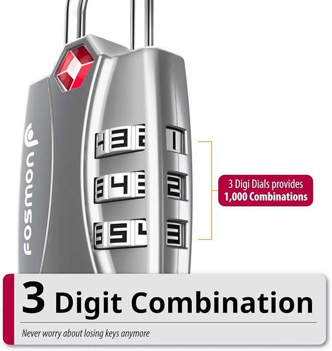 Fosmon TSA Approved Locks for Luggage. Suitcase Locks - Image 3