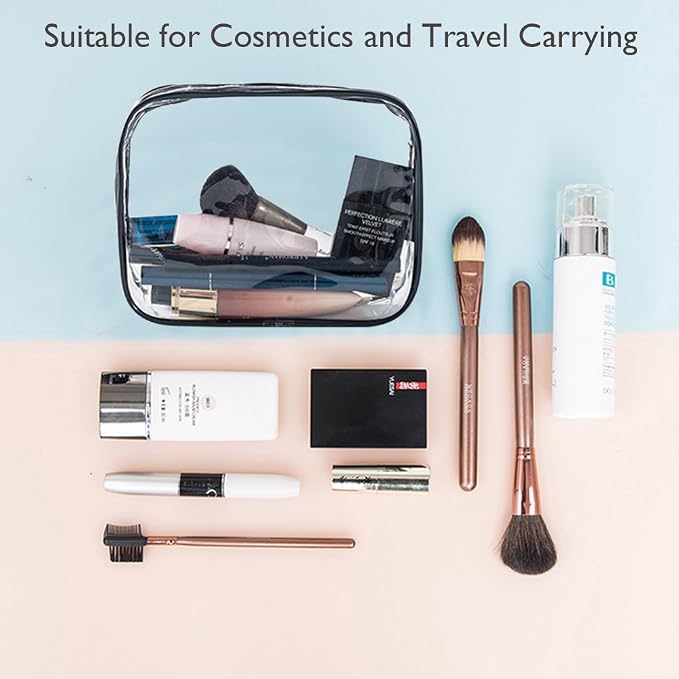 APREUTY Clear Makeup Bags, TSA Approved 6 Pcs Cosmetic Makeup Bags Set Clear PVC - Image 2
